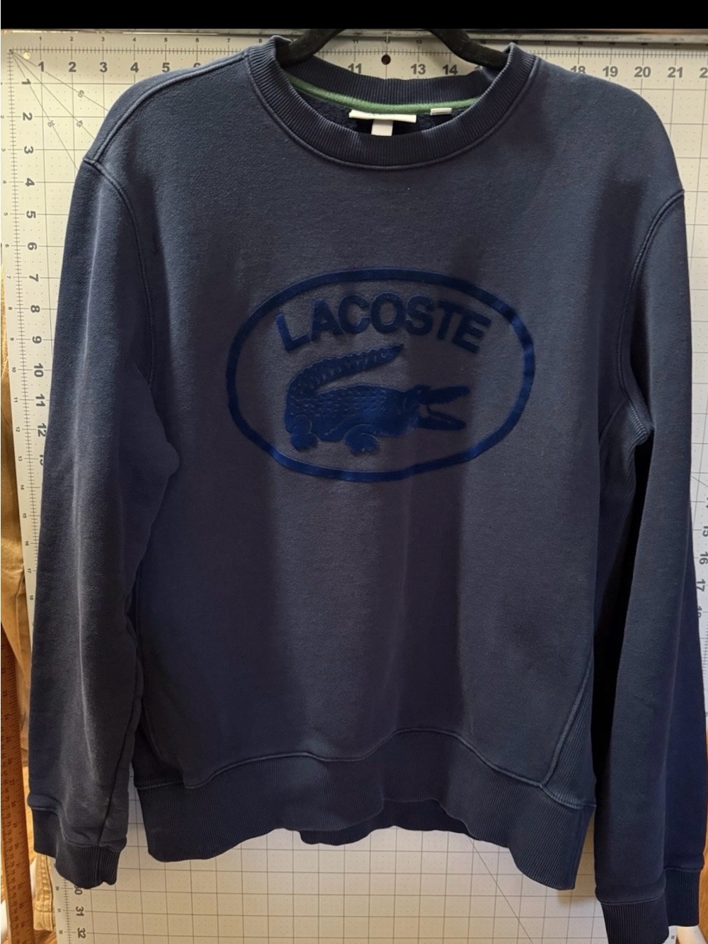 Lacoste Adult Medium Relaxed Fit Navy Blue Long Sleeve Sweatshirt Alligator Logo